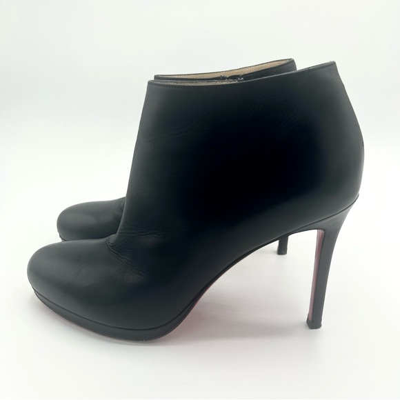 Christian Louboutin Belle 100 Boots Leather Ankle Booties Heels Size 38 - Picture 7 of 9
